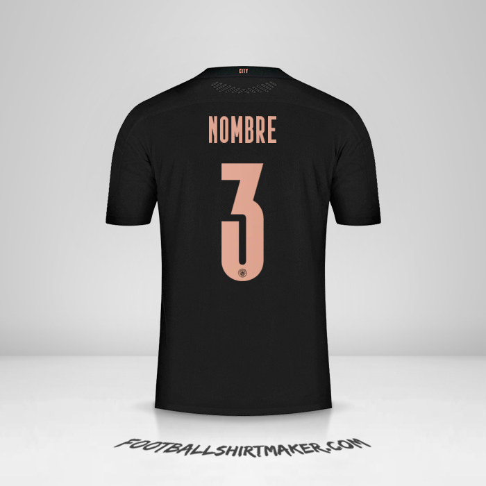 Jersey Manchester City Cup 2020/21 Visita -  nombre - 3