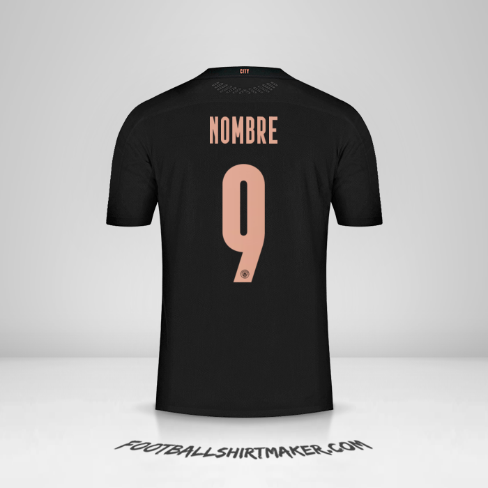 Jersey Manchester City Cup 2020/21 Visita -  nombre - 9