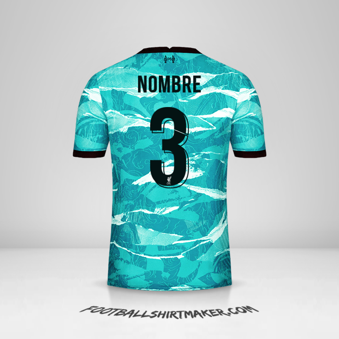 Jersey Liverpool FC Cup 2020/21 Visita -  nombre - 3