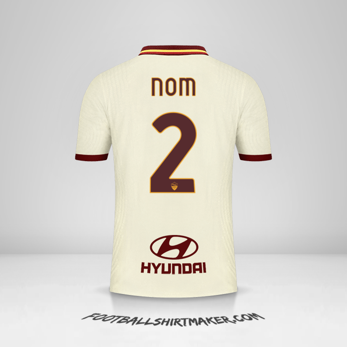 Maillot AS Roma 2020/21 Extérieur -  nom - 2