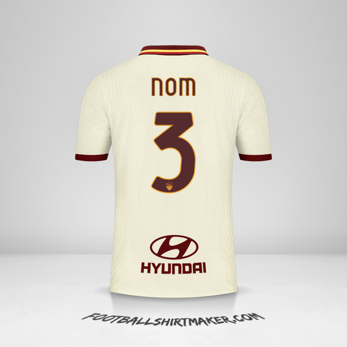 Maillot AS Roma 2020/21 Extérieur -  nom - 3