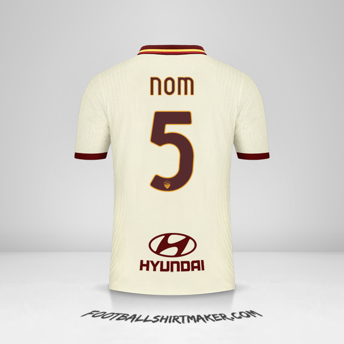 Maillot AS Roma 2020/21 Extérieur -  nom - 5