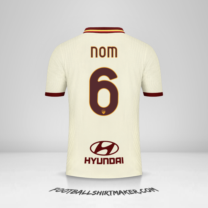 Maillot AS Roma 2020/21 Extérieur -  nom - 6
