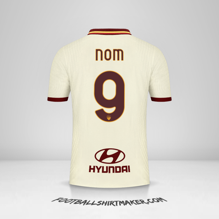Maillot AS Roma 2020/21 Extérieur -  nom - 9
