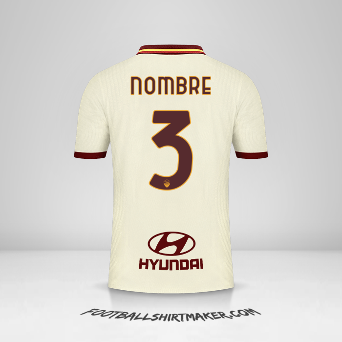 Jersey AS Roma 2020/21 Visita -  nombre - 3