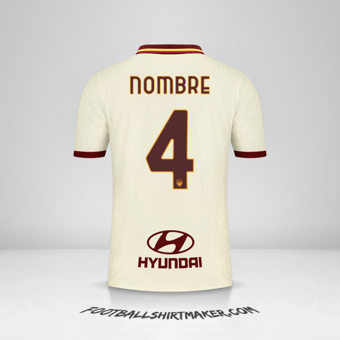 Jersey AS Roma 2020/21 Visita -  nombre - 4