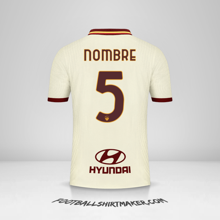 Jersey AS Roma 2020/21 Visita -  nombre - 5