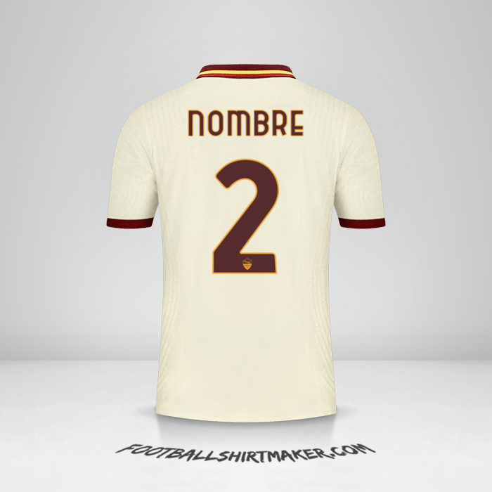 Jersey AS Roma Cup 2020/21 Visita -  nombre - 2