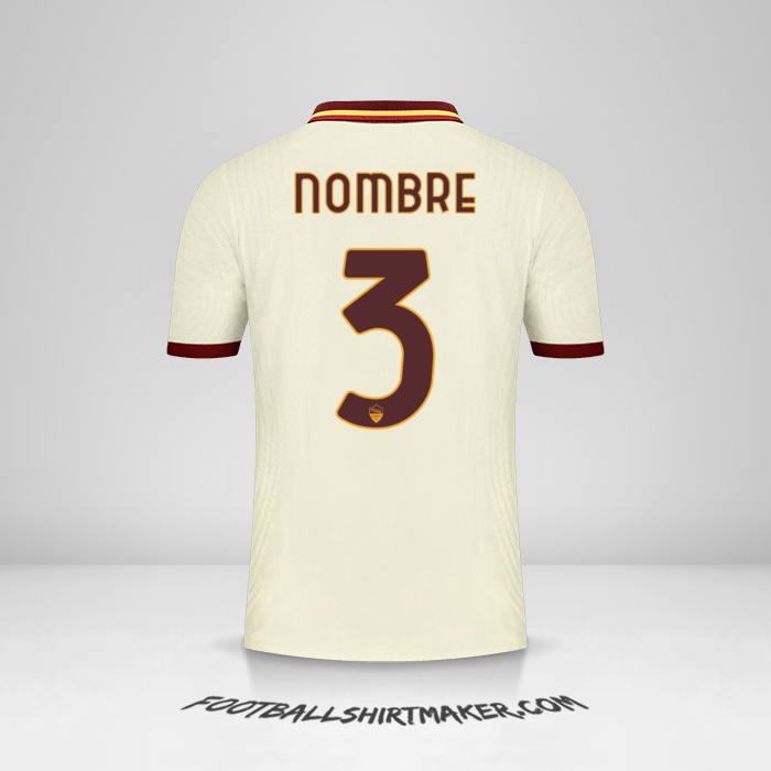 Jersey AS Roma Cup 2020/21 Visita -  nombre - 3