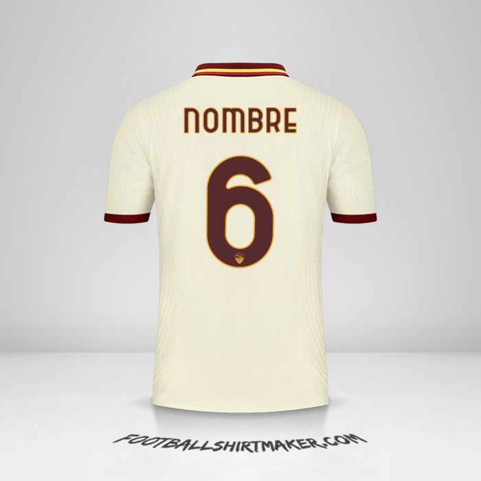 Jersey AS Roma Cup 2020/21 Visita -  nombre - 6