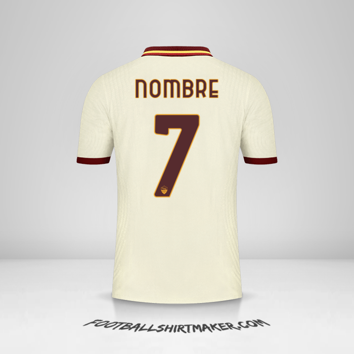 Jersey AS Roma Cup 2020/21 Visita -  nombre - 7