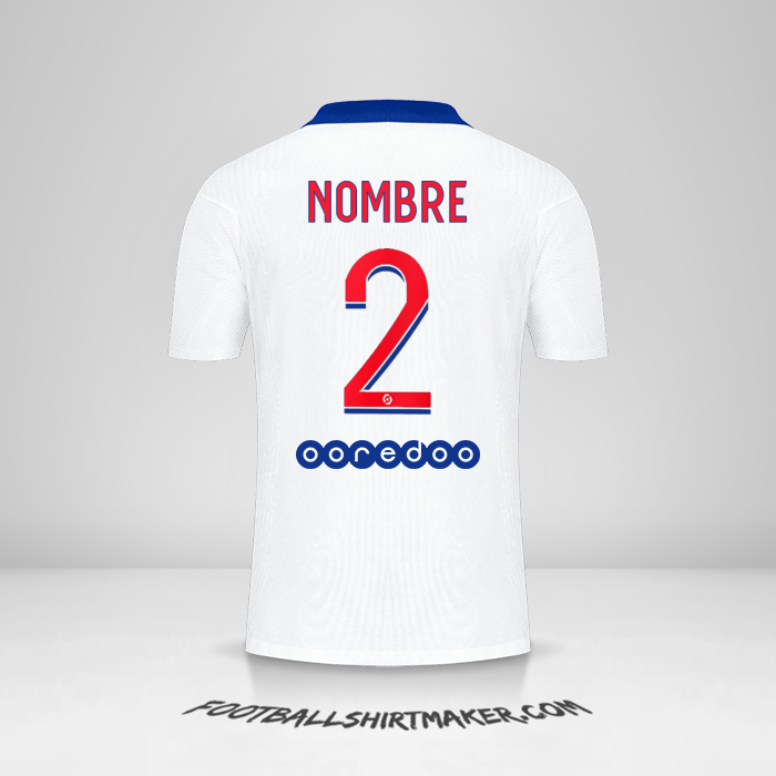 Jersey Paris Saint Germain 2020/21 Visita -  nombre - 2