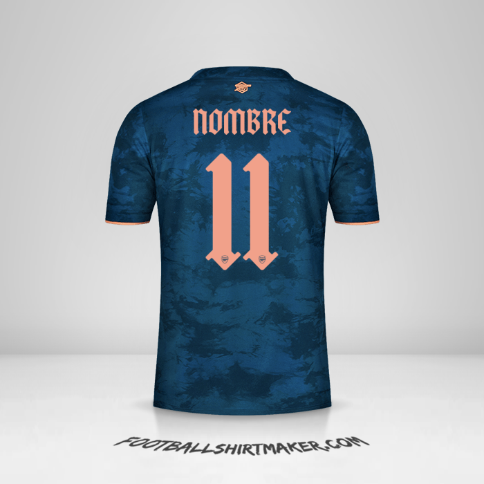 Jersey Arsenal Cup 2020/21 Tercera -  nombre - 11