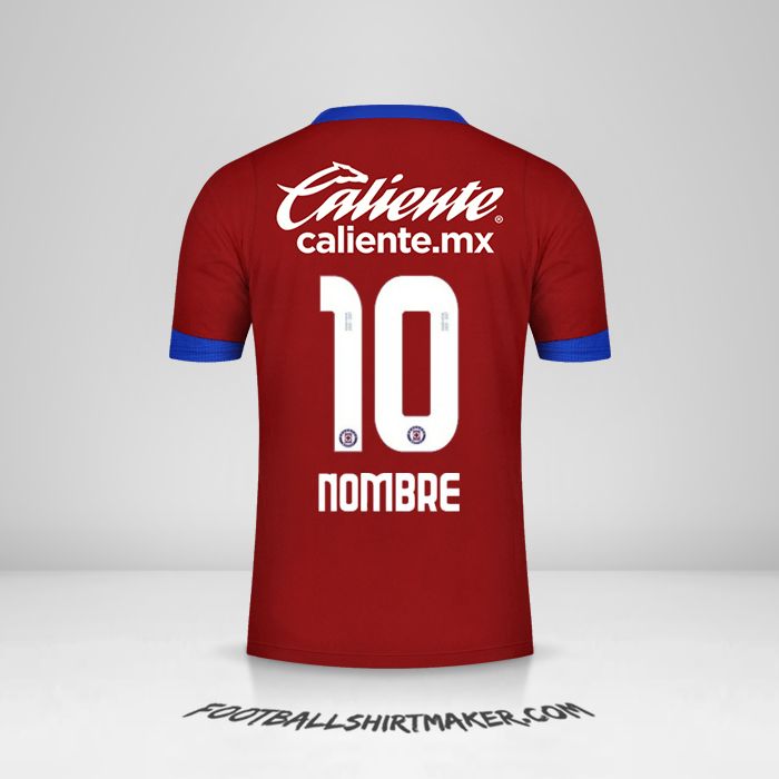 Camiseta Cruz Azul 2020/21 Tercera -  nombre - 10