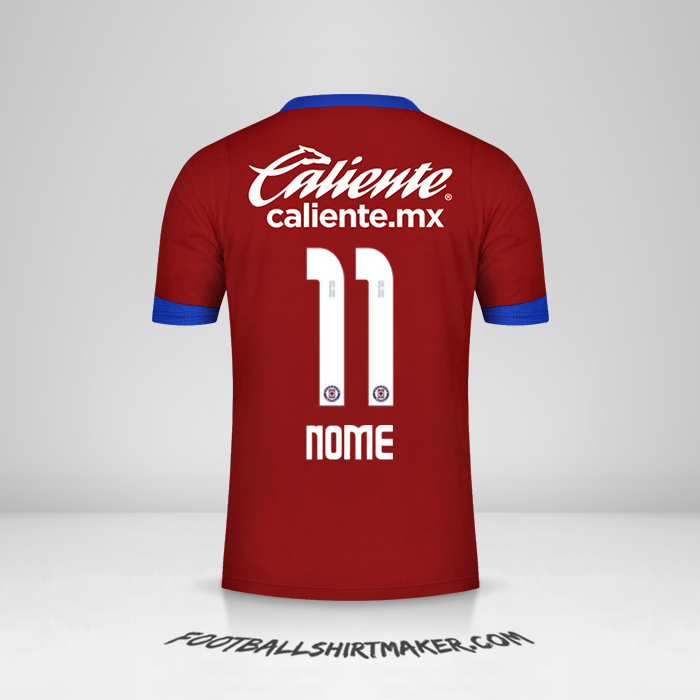 Camisa Cruz Azul 2020/21 Terceira -  nome - 11