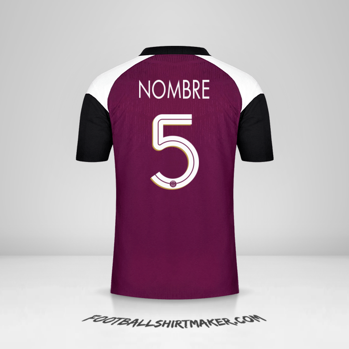 Jersey Paris Saint Germain Cup 2020/21 Tercera -  nombre - 5