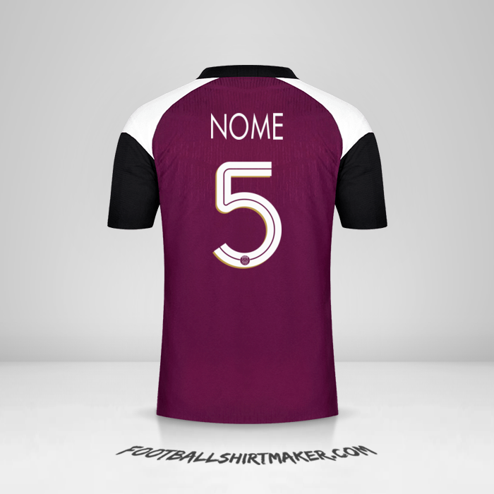 Camisa Paris Saint Germain Cup 2020/21 Terceira -  nome - 5