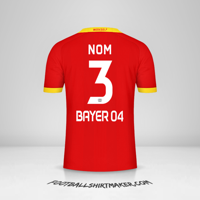 Maillot Bayer 04 Leverkusen 2020/21 Extérieur -  nom - 3