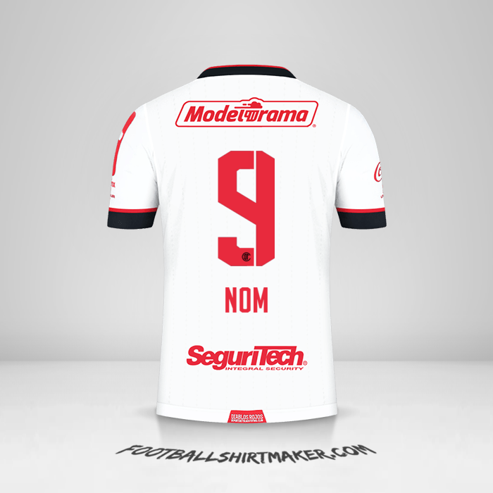 Maillot Toluca FC 2021 Extérieur -  nom - 9