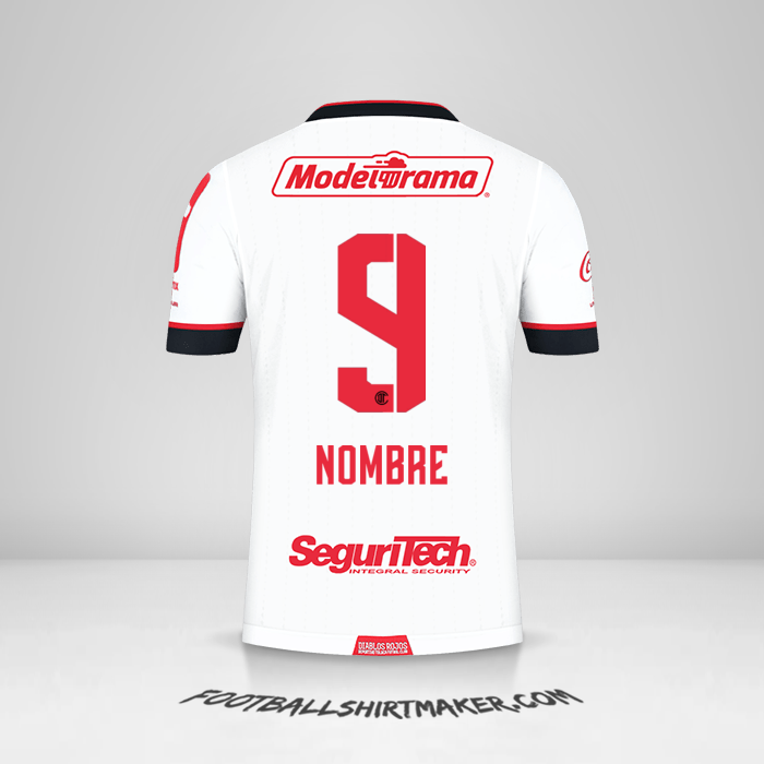Jersey Toluca FC 2021 Visita -  nombre - 9