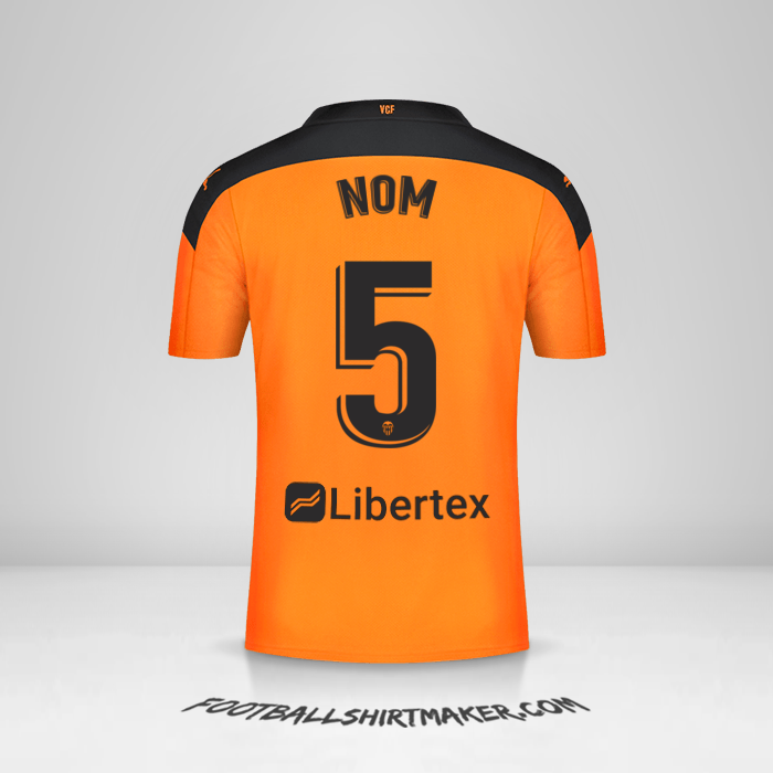 Maillot Valencia CF 2020/21 Extérieur -  nom - 5