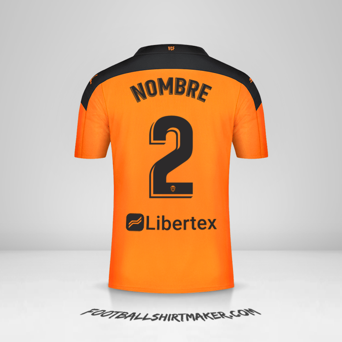 Camiseta Valencia CF 2020/21 Visita -  nombre - 2
