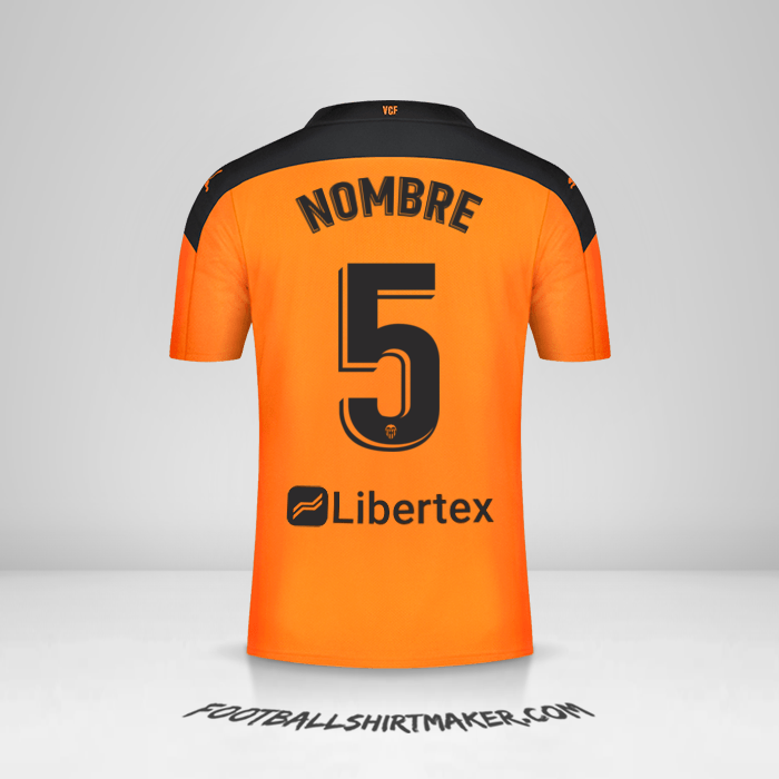 Camiseta Valencia CF 2020/21 Visita -  nombre - 5
