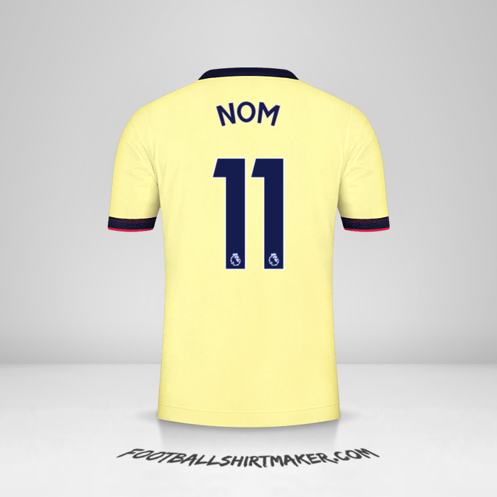 Maillot Arsenal 2021/2022 Extérieur -  nom - 11