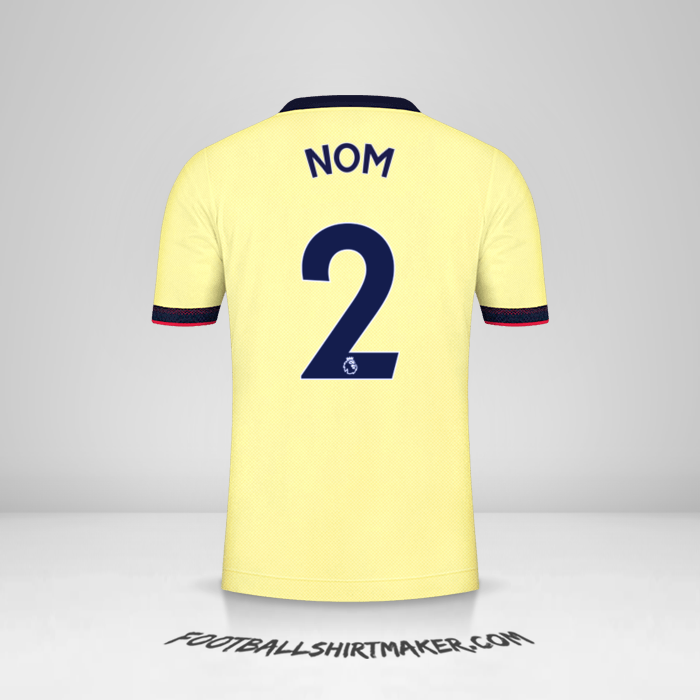 Maillot Arsenal 2021/2022 Extérieur -  nom - 2