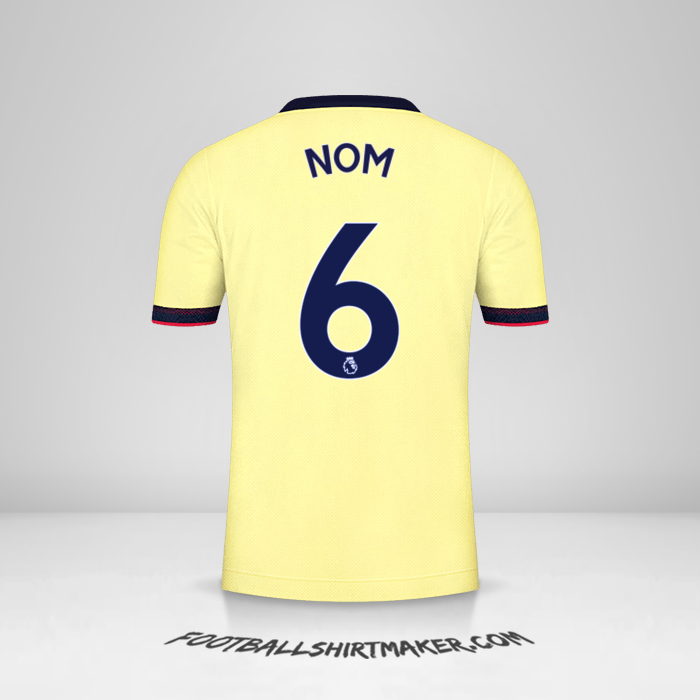 Maillot Arsenal 2021/2022 Extérieur -  nom - 6