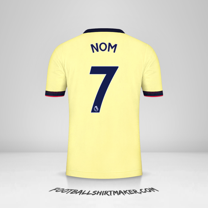 Maillot Arsenal 2021/2022 Extérieur -  nom - 7
