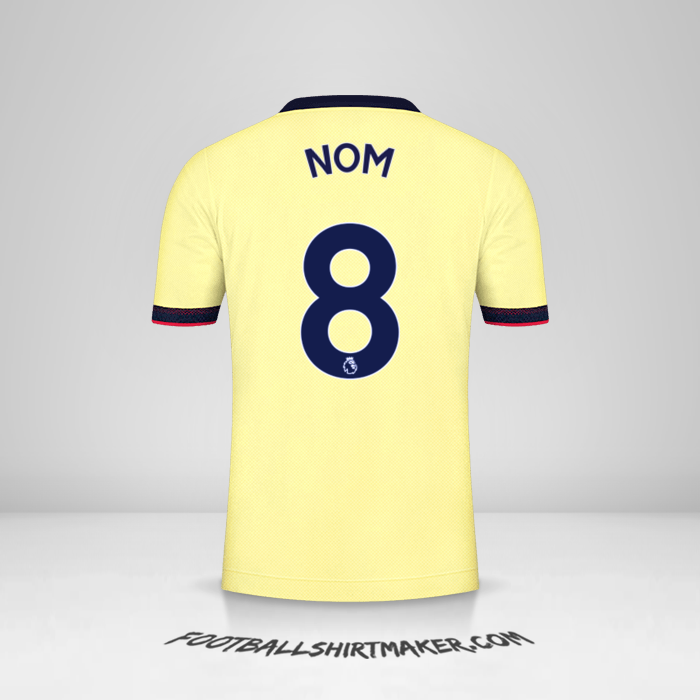 Maillot Arsenal 2021/2022 Extérieur -  nom - 8