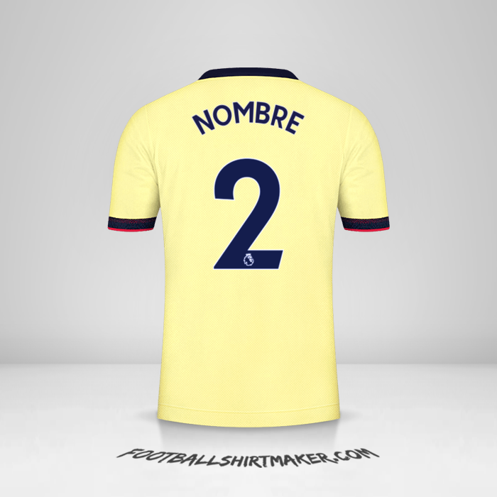 Jersey Arsenal 2021/2022 Visita -  nombre - 2