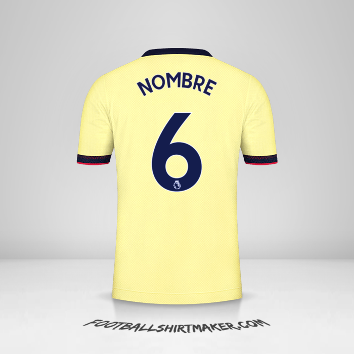 Camiseta Arsenal 2021/2022 Visita -  nombre - 6