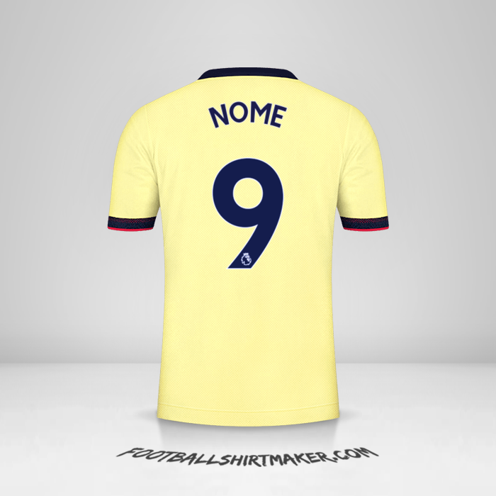 Maglia Arsenal 2021/2022 Seconda -  nome - 9