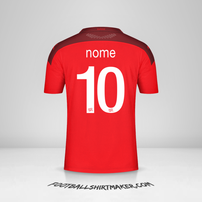 Camisa Suíça 2020/2021 -  nome - 10