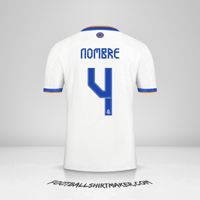 Jersey Real Madrid CF Cup 2021/2022 -  nombre - 4