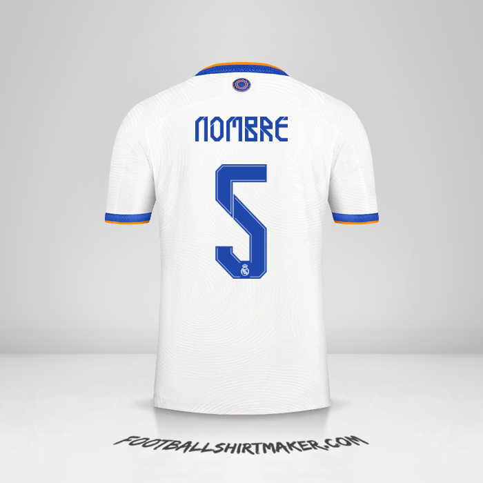 Jersey Real Madrid CF Cup 2021/2022 -  nombre - 5