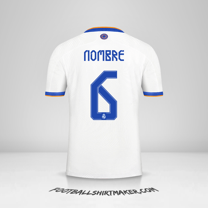 Jersey Real Madrid CF Cup 2021/2022 -  nombre - 6