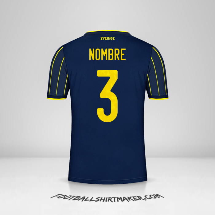 Camiseta Suecia 2021 Visita -  nombre - 3