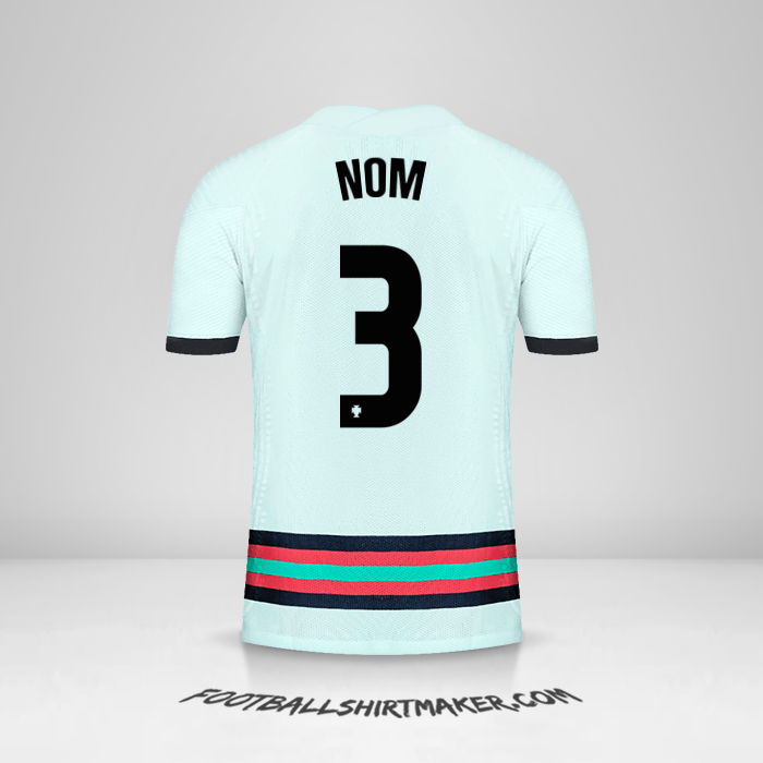 Maillot Portugal 2020/2021 Extérieur -  nom - 3