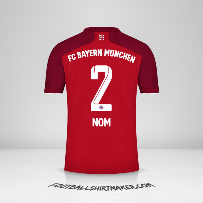 Maillot FC Bayern Munchen 2021/2022 -  nom - 2