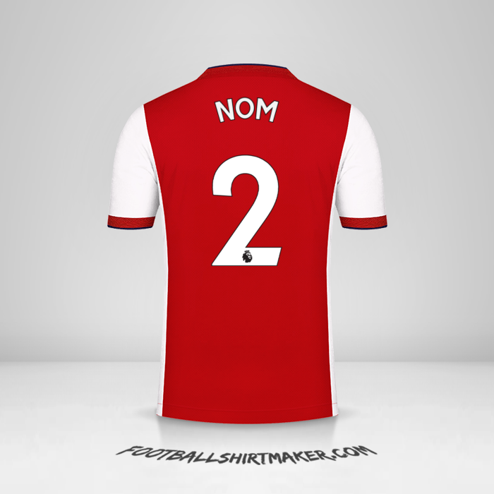 Maillot Arsenal 2021/2022 -  nom - 2
