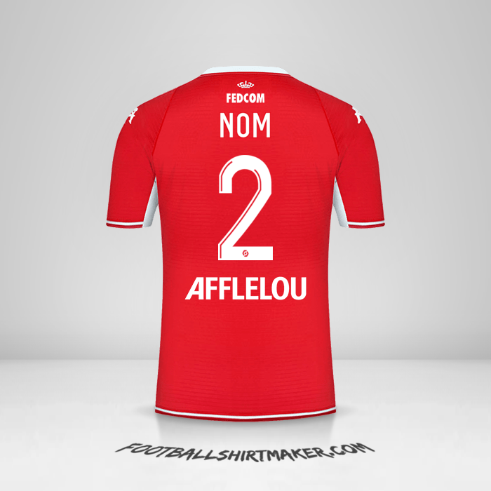 Maillot As Monaco 2021/2022 -  nom - 2