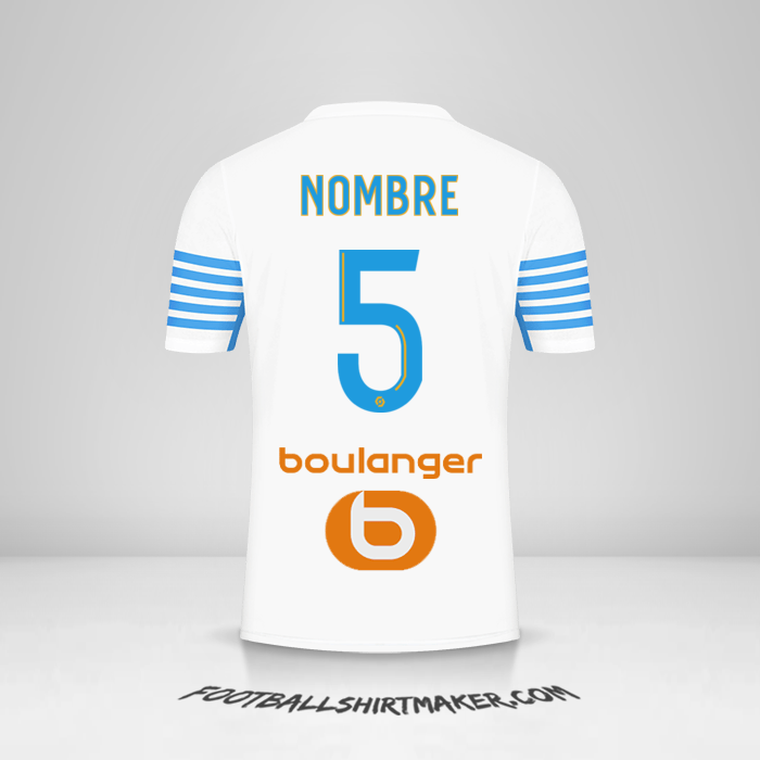 Jersey Olympique de Marseille 2021/2022 -  nombre - 5