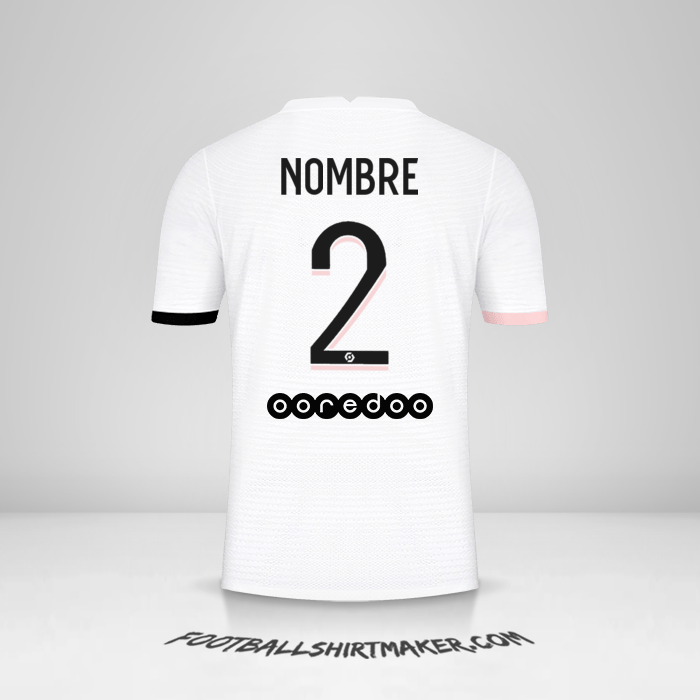 Jersey Paris Saint Germain 2021/2022 Visita -  nombre - 2
