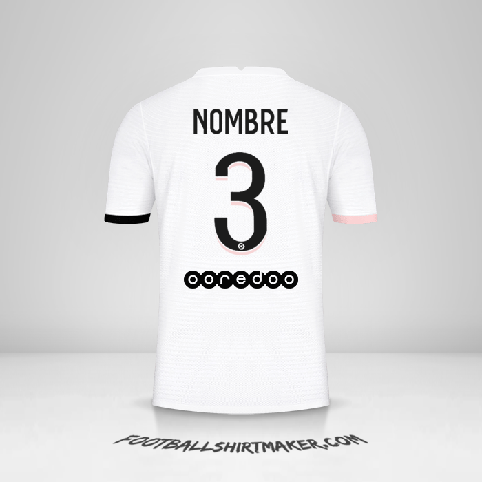 Jersey Paris Saint Germain 2021/2022 Visita -  nombre - 3