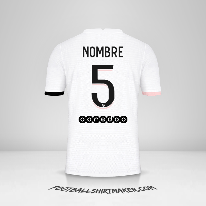 Jersey Paris Saint Germain 2021/2022 Visita -  nombre - 5