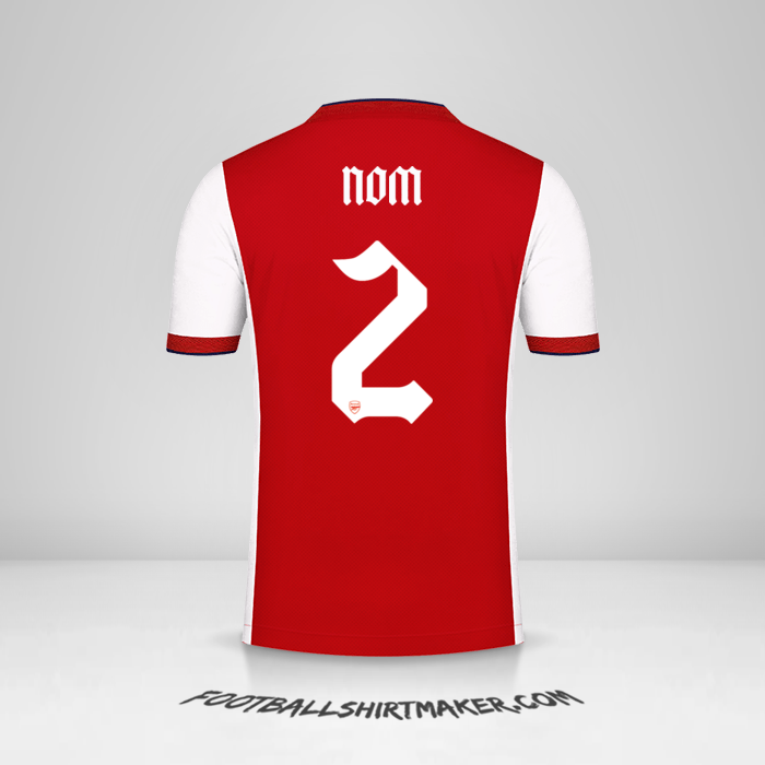 Maillot Arsenal Cup 2021/2022 -  nom - 2