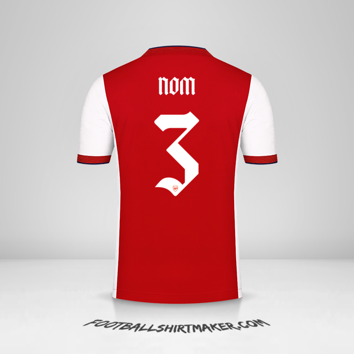 Maillot Arsenal Cup 2021/2022 -  nom - 3
